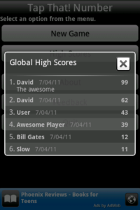 ScoreNinja Global High Scores