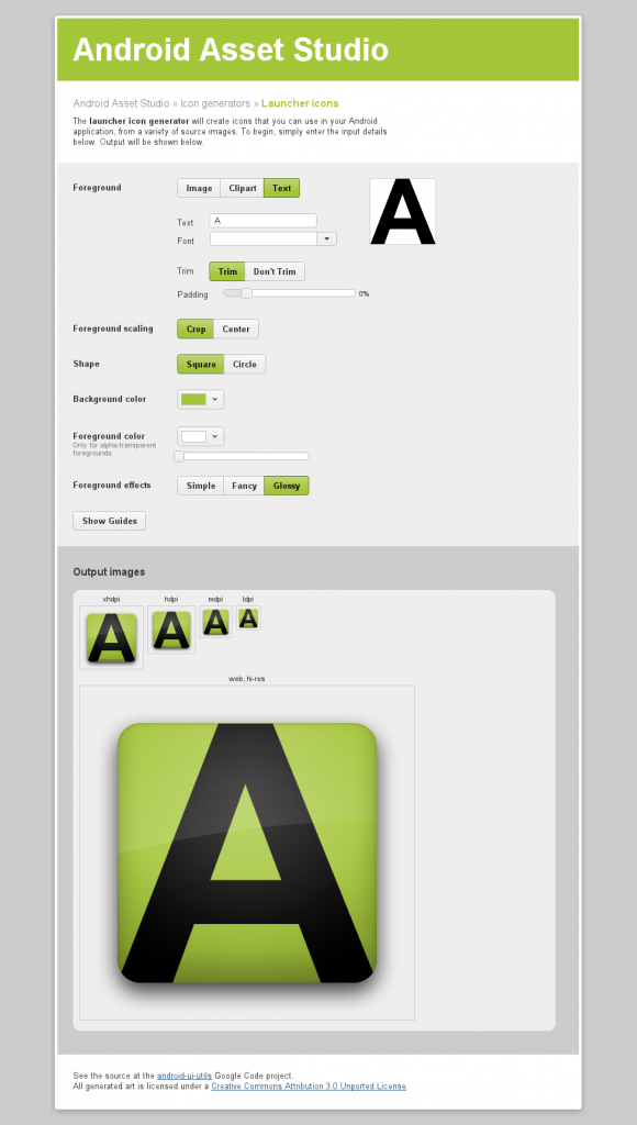 Android Asset Studio – Icon Generator – Making Money With Android