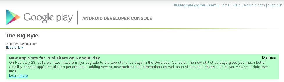 Announcement on the Android Developer Console