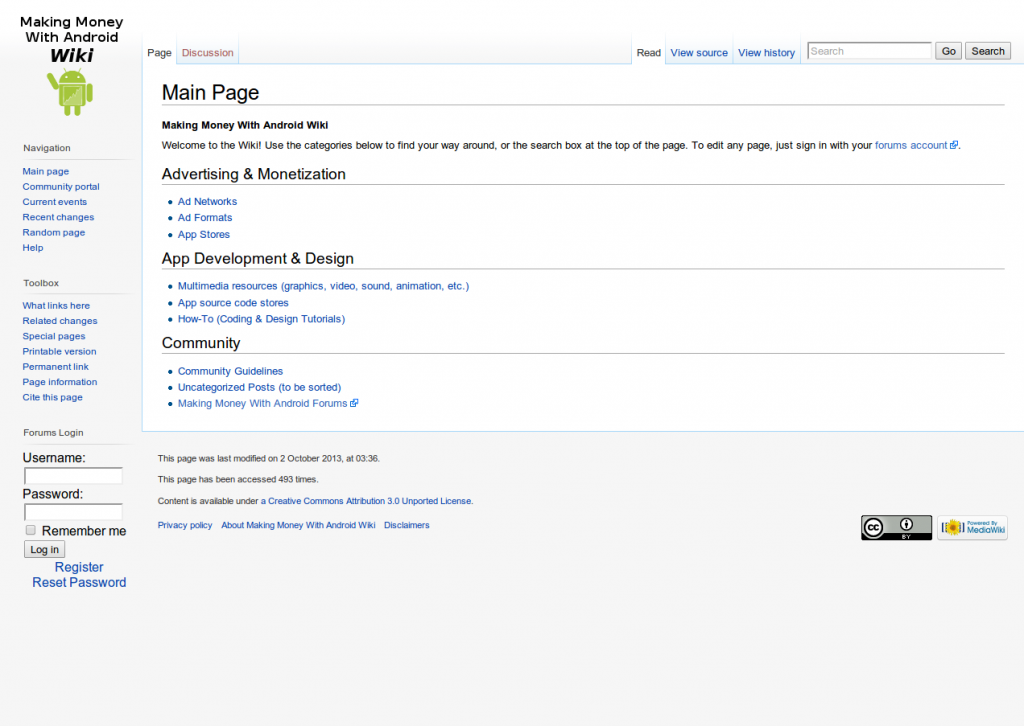 Screenshot of Making Money With Android Wiki
